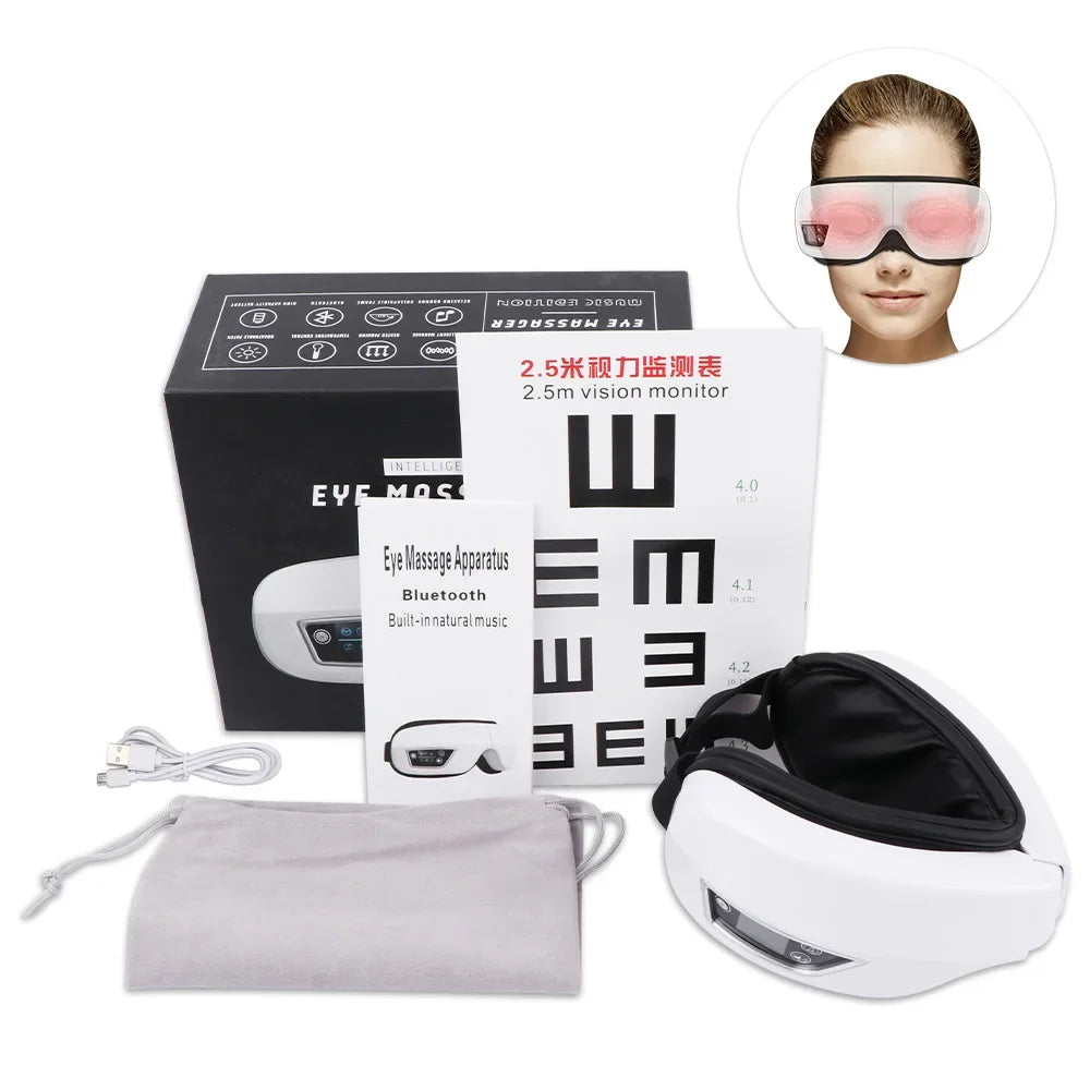 Eye Massager 6D Vibration Hot Compress Bluetooth