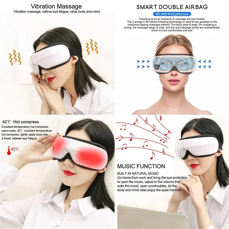 Smart Eye Massager with Vibration Hot Compress